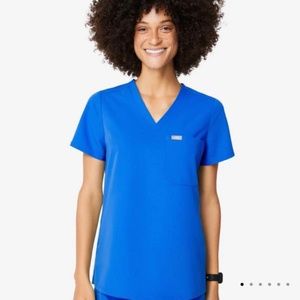 Figs Catarina one-pocket scrub top and Livingston basic scrub pants